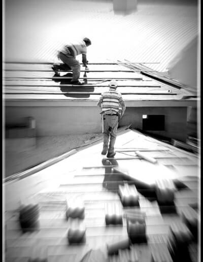 Two men working on a roof in Turkey