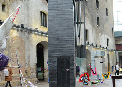 © Tom Cardew Folly Mixed Media 2018 (600cm tall replica fisherman's net drying shed)